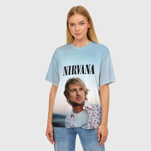 Женская футболка oversize 3D Тру фанат Nirvana - Оуэн Уилсон, цвет 3D печать - фото 3