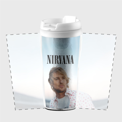 Термокружка-непроливайка Тру фанат Nirvana - Оуэн Уилсон, цвет белый - фото 2