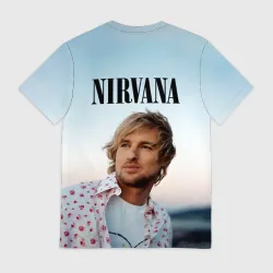 Мужская футболка 3D Тру фанат Nirvana - Оуэн Уилсон - фото 2