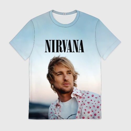 Мужская футболка 3D Тру фанат Nirvana - Оуэн Уилсон