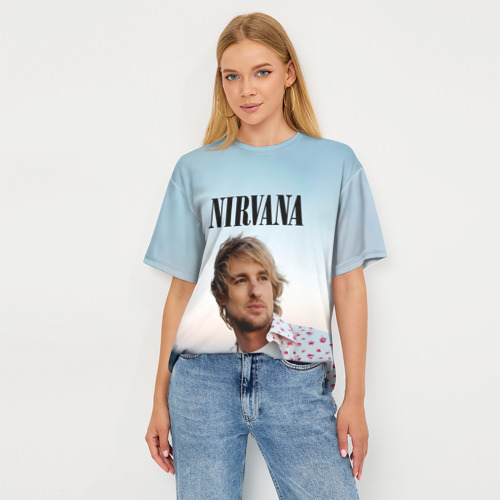 Женская футболка oversize 3D Тру фанат Nirvana - Оуэн Уилсон, цвет 3D печать - фото 5