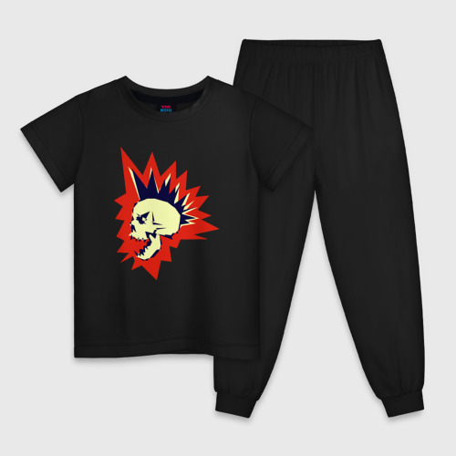 Детская пижама хлопок с принтом Scream punk, вид спереди #2