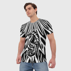 Мужская футболка 3D Абстракция с драконом - фото 2