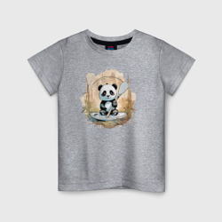 Панда сапсёрфер – Детская футболка хлопок с принтом купить со скидкой в -20%