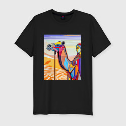 Мужская футболка хлопок Slim Погонщик верблюда