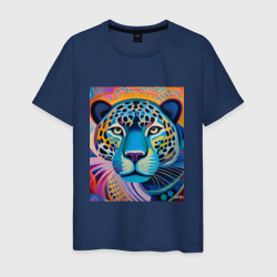 Мужская футболка хлопок Любопытный ягуар
