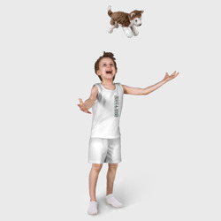 Пижама с принтом Имя Виталий для ребенка, вид на модели спереди №3. Цвет основы: белый
