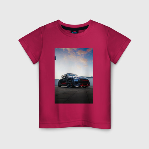 Детская футболка хлопок с принтом Авто на фоне неба, вид спереди #2