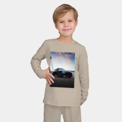 Детская пижама с лонгсливом хлопок Авто на фоне неба - фото 2
