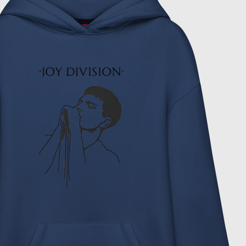 Худи SuperOversize хлопок Йен Кёртис Joy Division, цвет темно-синий - фото 3