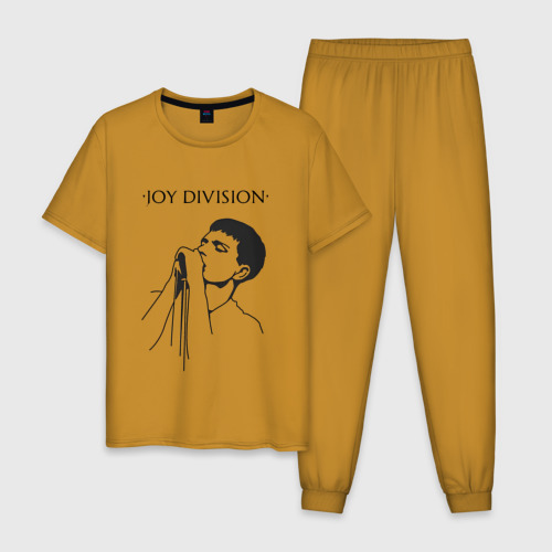 Мужская пижама хлопок с принтом Йен Кёртис Joy Division, вид спереди #2