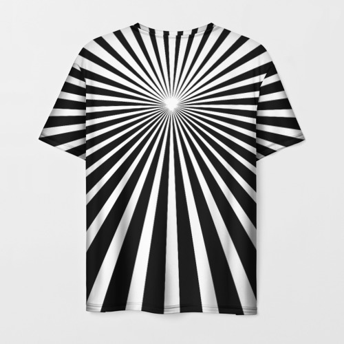 Мужская футболка 3D Черно-белая полосатая иллюзия, цвет 3D печать - фото 2