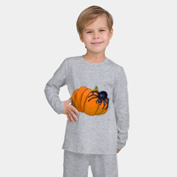 Детская пижама с лонгсливом хлопок Черный паук на тыкве - фото 2