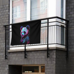 Флаг-баннер Панда в красках киберпанк - фото 2