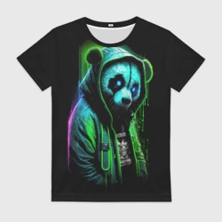 Женская футболка 3D Панда     киберпанк