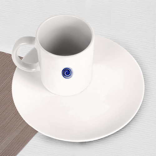 Набор: тарелка + кружка Синяя спираль - фото 3