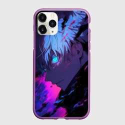 Чехол для iPhone 11 Pro матовый Сатору Годжо - Магическая битва - неон