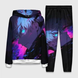 Женский костюм с толстовкой 3D Сатору Годжо - Магическая битва - неон