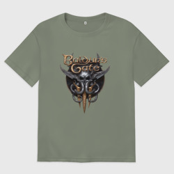 Женская футболка хлопок Oversize Baldur's Gate 3 - logotype