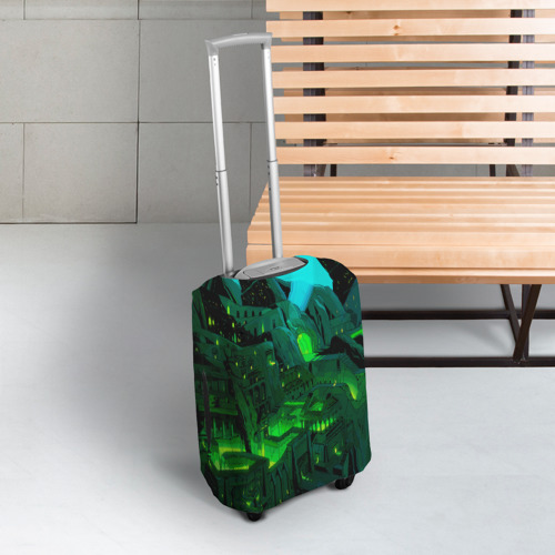 Чехол для чемодана 3D Зелёный город, цвет 3D печать - фото 3