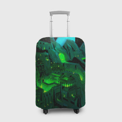 Чехол для чемодана 3D Зелёный город