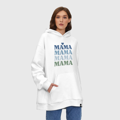 Худи SuperOversize хлопок Мама, любимое слово, цвет белый - фото 4