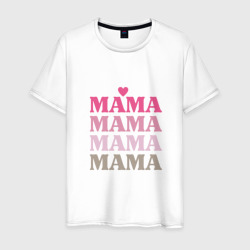 Мужская футболка хлопок Мама в розовом цвете