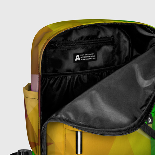 Женский рюкзак 3D с принтом Жёлто-зелёная геометрия, фото #5