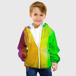 Детская куртка 3D Жёлто-зелёная геометрия - фото 2
