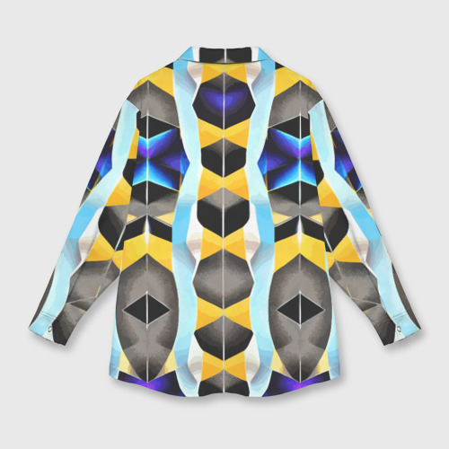 Женская рубашка oversize 3D Vanguard geometric pattern - neural network, цвет белый - фото 2