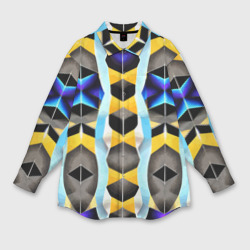 Женская рубашка oversize 3D Vanguard geometric pattern - neural network