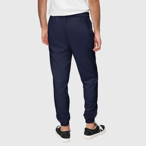 Мужские брюки 3D с принтом Сапфирово-синий однотонный, вид сзади #2