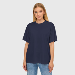 Женская футболка oversize 3D Сапфирово-синий однотонный - фото 2