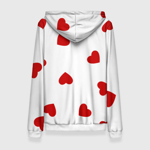 Женский костюм с толстовкой 3D Красные сердечки на белом, цвет белый - фото 2