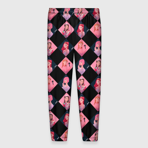 Мужские брюки 3D Клеточка black Pink, цвет 3D печать - фото 2