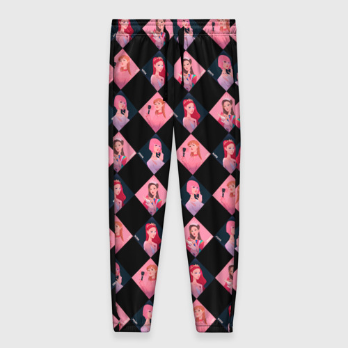 Женские брюки 3D Клеточка black Pink, цвет 3D печать