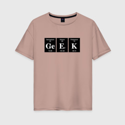 Женская футболка хлопок Oversize Geek химические элементы