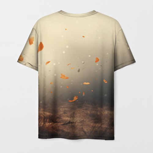 Мужская футболка 3D с принтом Осенний туман, вид сзади #1