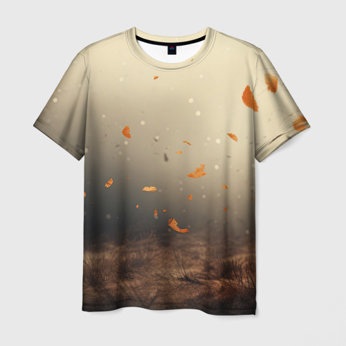 Мужская футболка 3D с принтом Осенний туман, вид спереди #2