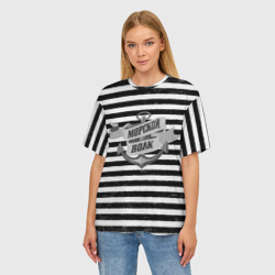Женская футболка oversize 3D Морской волк винтажный - фото 2