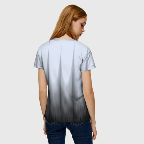 Женская футболка 3D Черный полосатый градиент, цвет 3D печать - фото 4