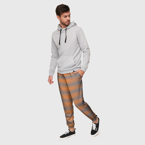 Мужские брюки 3D Полосатый закат градиент, цвет 3D печать - фото 3