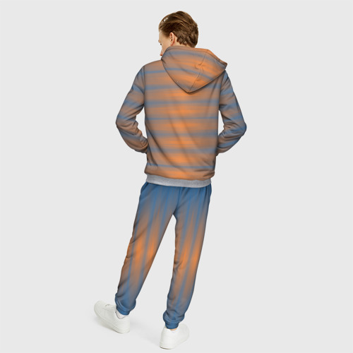 Мужской костюм 3D Полосатый закат градиент, цвет меланж - фото 4