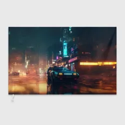 Флаг 3D Пейзаж в стиле Бегущий по лезвию
