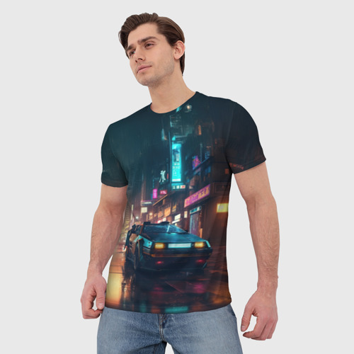 Мужская футболка 3D Пейзаж в стиле Бегущий по лезвию, цвет 3D печать - фото 3