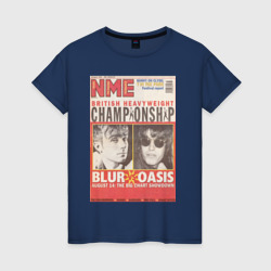 Женская футболка хлопок Blur vs Oasis 1995