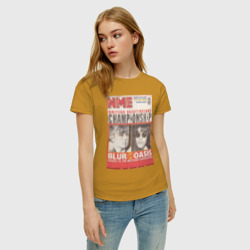 Женская футболка хлопок Blur vs Oasis 1995 - фото 2