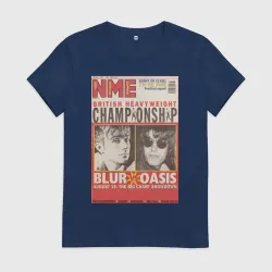 Женская футболка хлопок Blur vs Oasis 1995