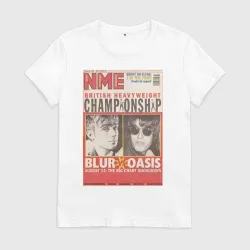 Женская футболка хлопок Blur vs Oasis 1995