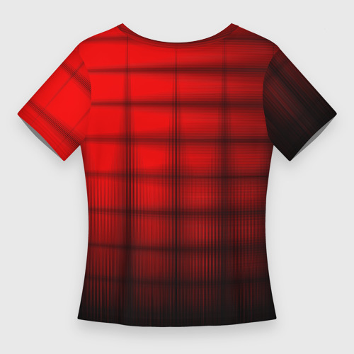 Женская футболка 3D Slim Просто красно-черная клетка, цвет 3D печать - фото 2